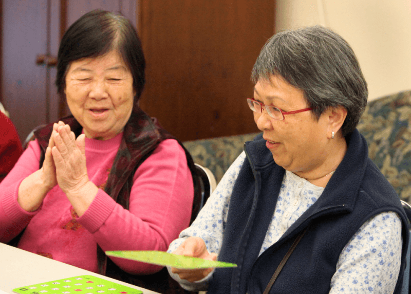 Elders playing bingo